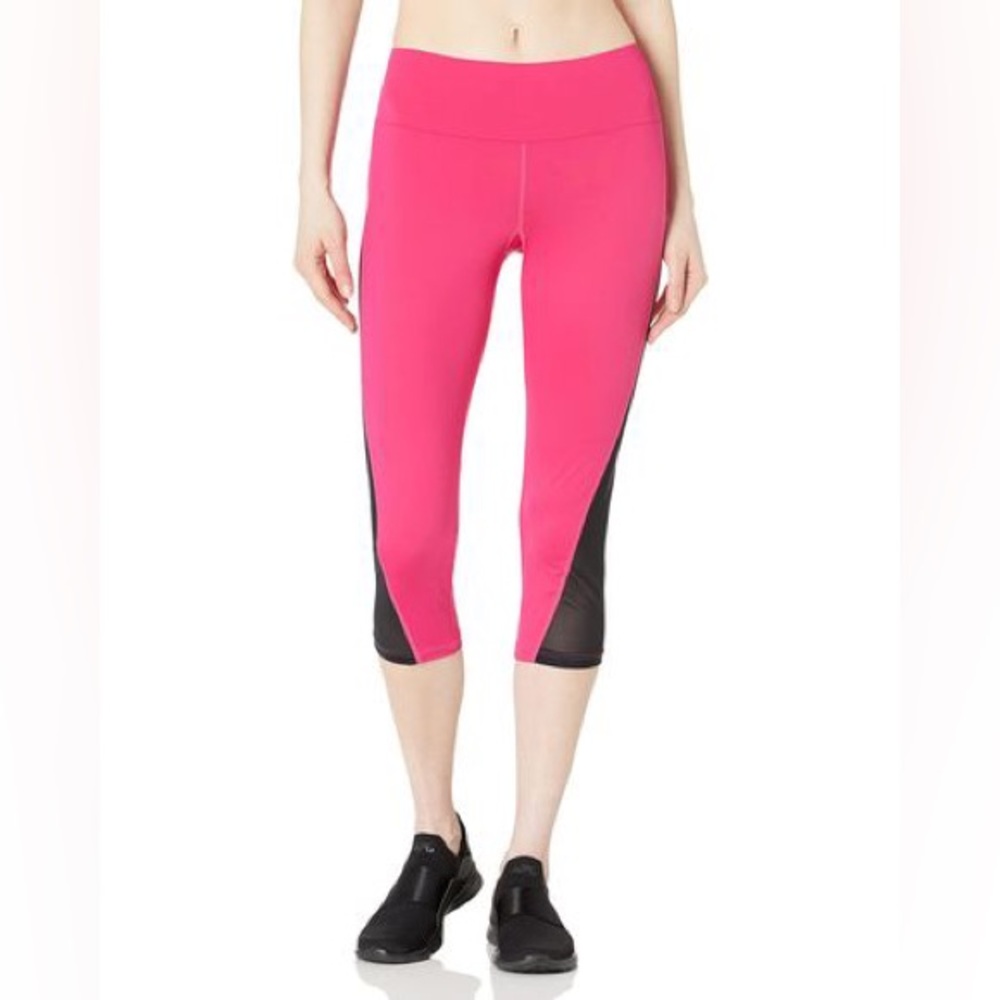 Cosabella | Pink Cropped Leggings with Side Mesh Size Large